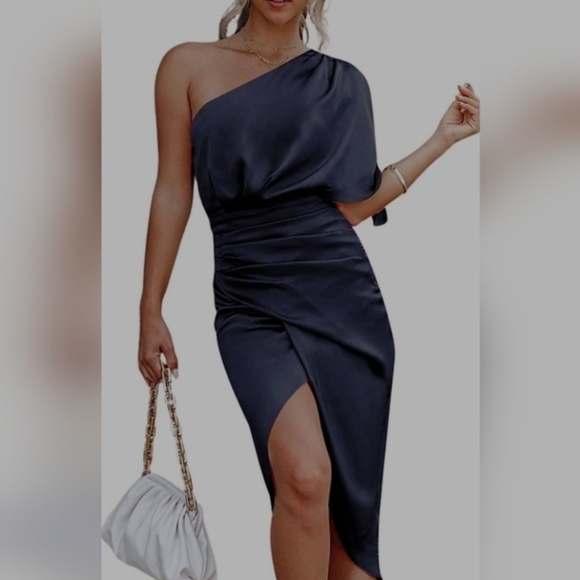 Cupshe NWT, One Shoulder Dress, Blush Pink, Size Small - Picture 3 of 16